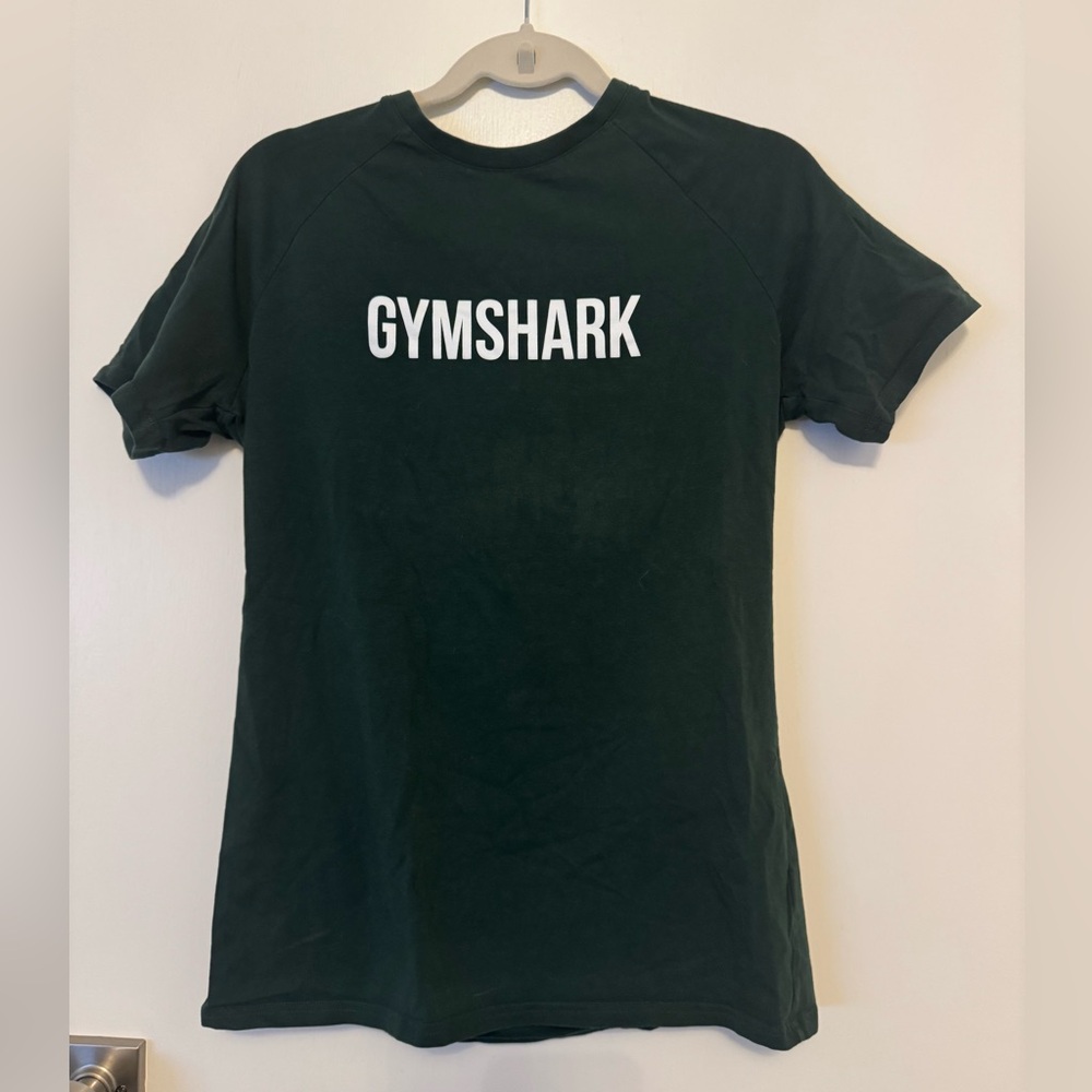 Gymshark Dark Green Tee with White Logo